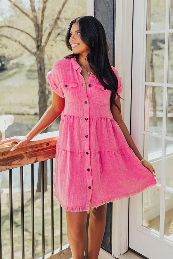 Kaleidoscope Ways Mineral Wash Mini Dress In Pink Product Image