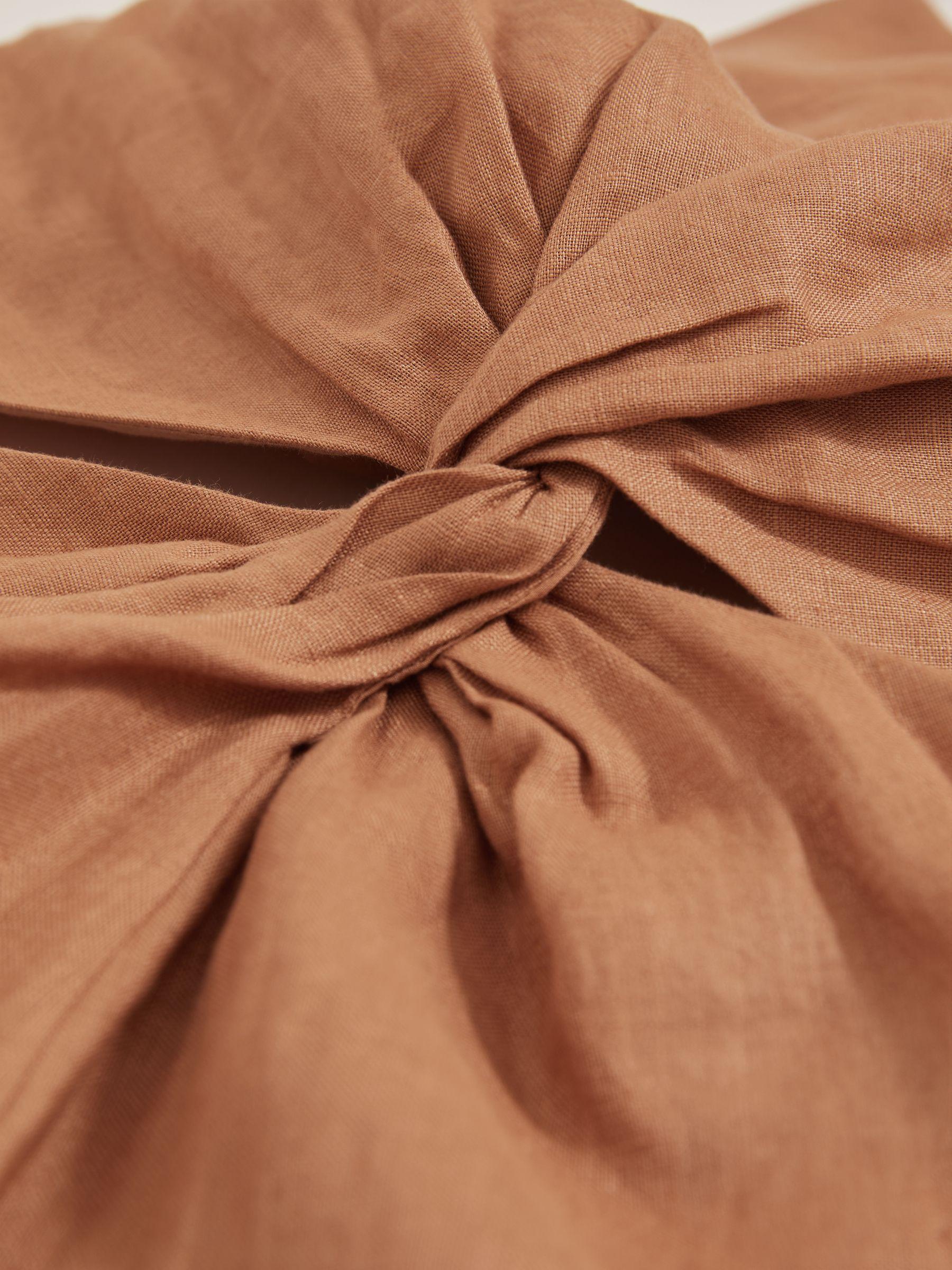 Linen Halterneck Cut Out Playsuit in Brown Product Image