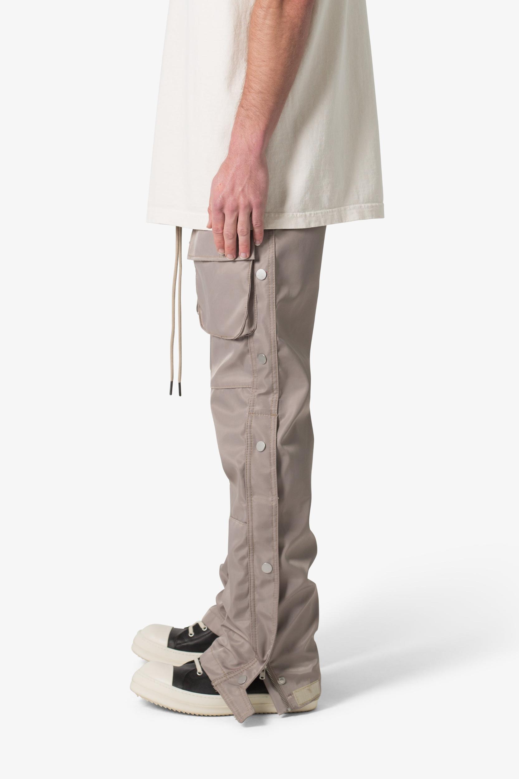 Snap Front Cargo Pants - Grey Product Image