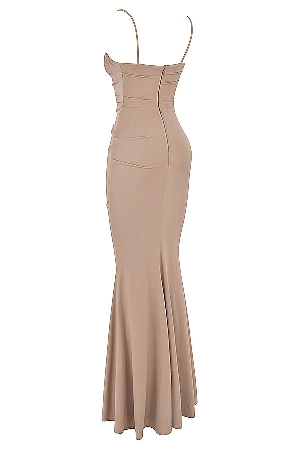 Milena  almond jersey corset maxi dress Product Image