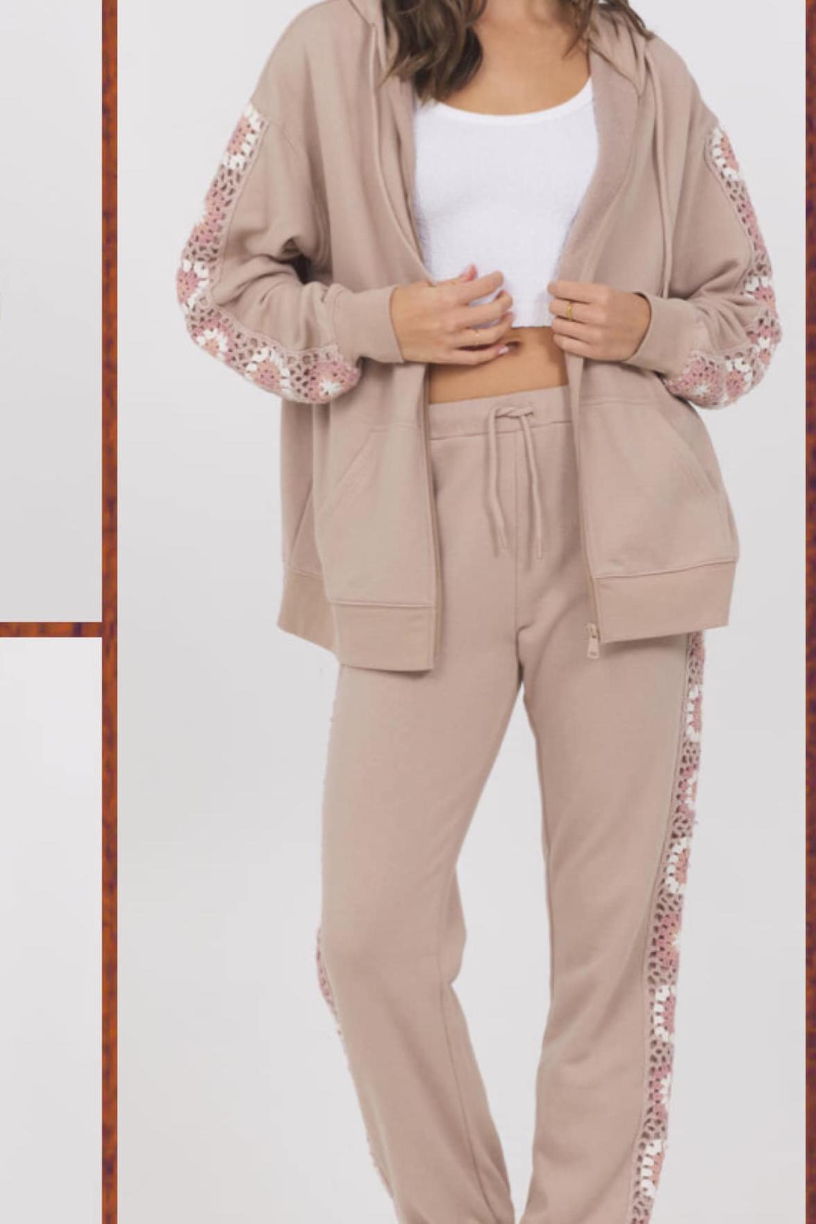 Crochet Zip Up Hoodie Product Image