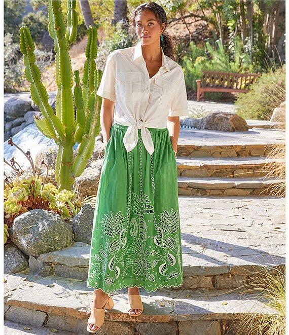 Karen Kane Point Collar Short Sleeve Tie Front Top Product Image