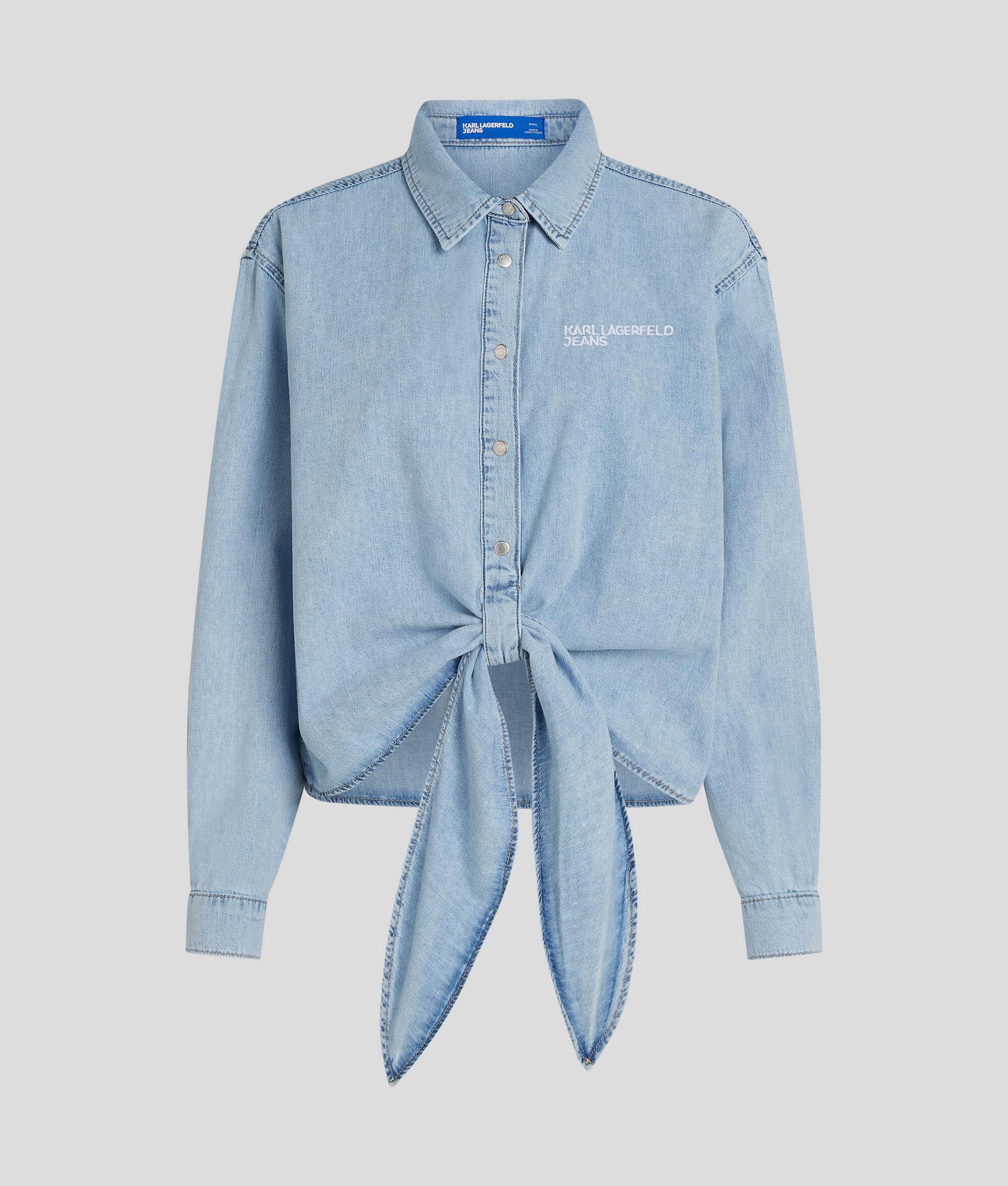 TIE-FRONT DENIM SHIRT Product Image