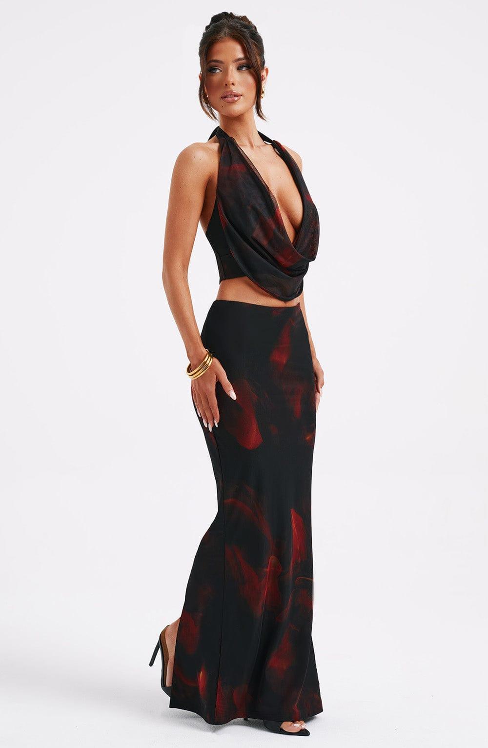 Chrishelle Maxi Skirt - Fire Print Product Image