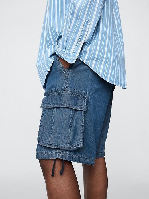 11" Baggy Denim Cargo Shorts Product Image