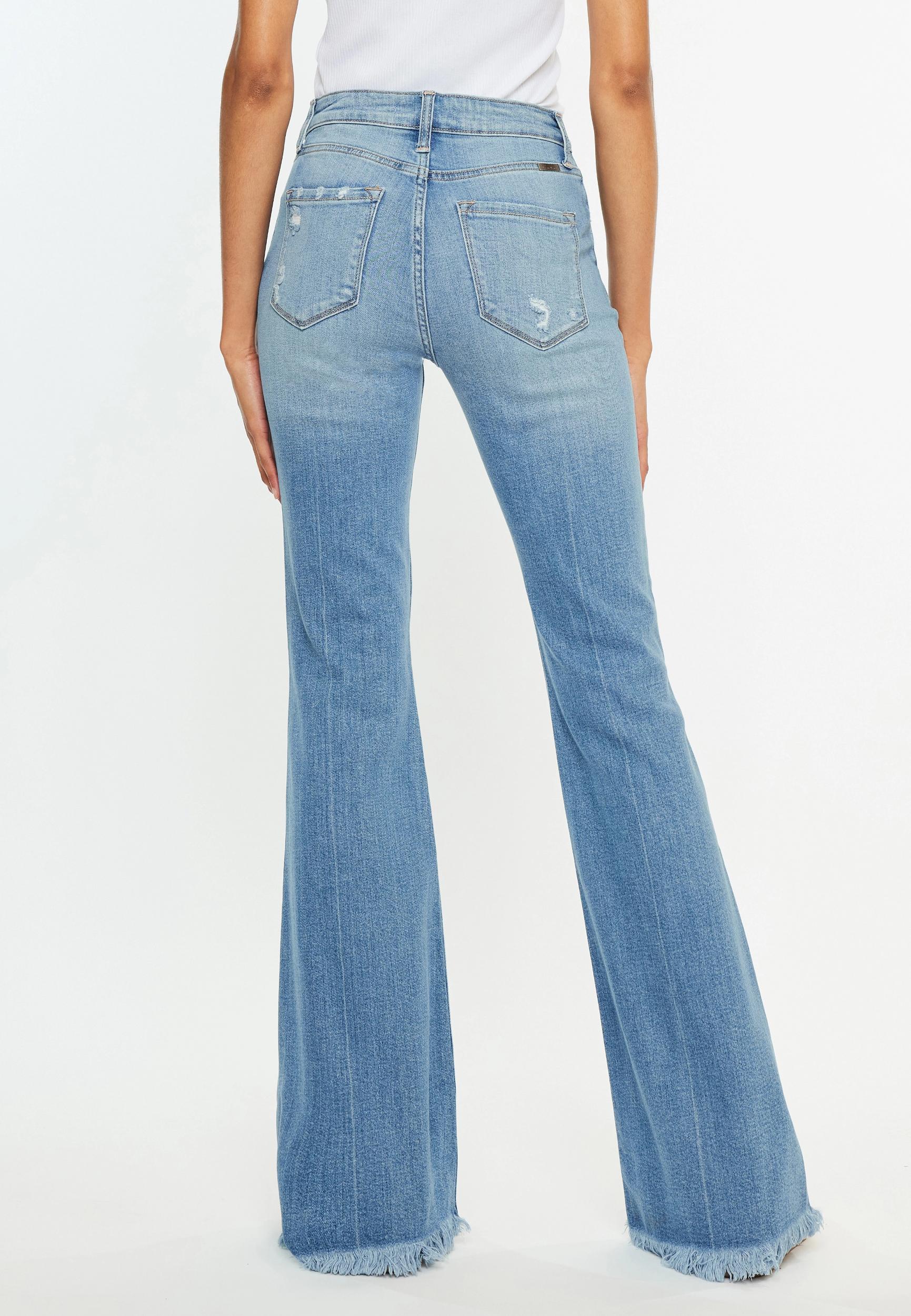 KanCan™High Rise Open Ripped Flare Jean Product Image