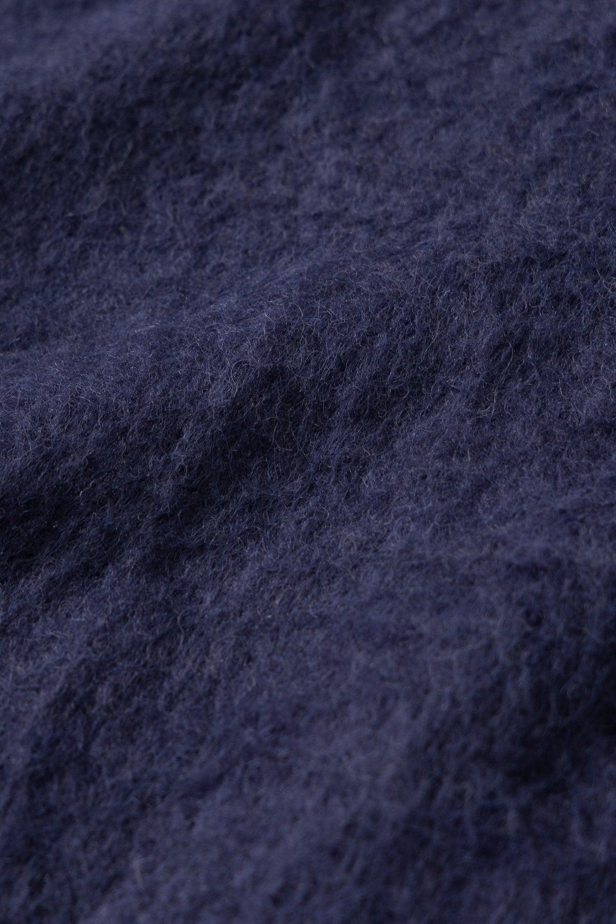 Blacksmith - Zip Mohair Cardigan - Navy Product Image