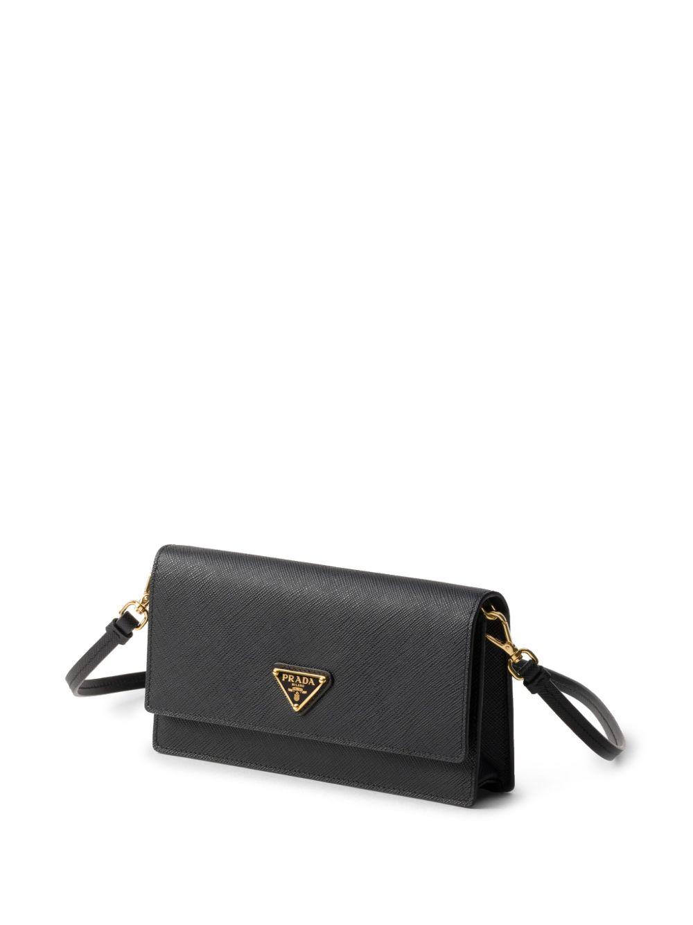 triangle-logo leather mini bag Product Image