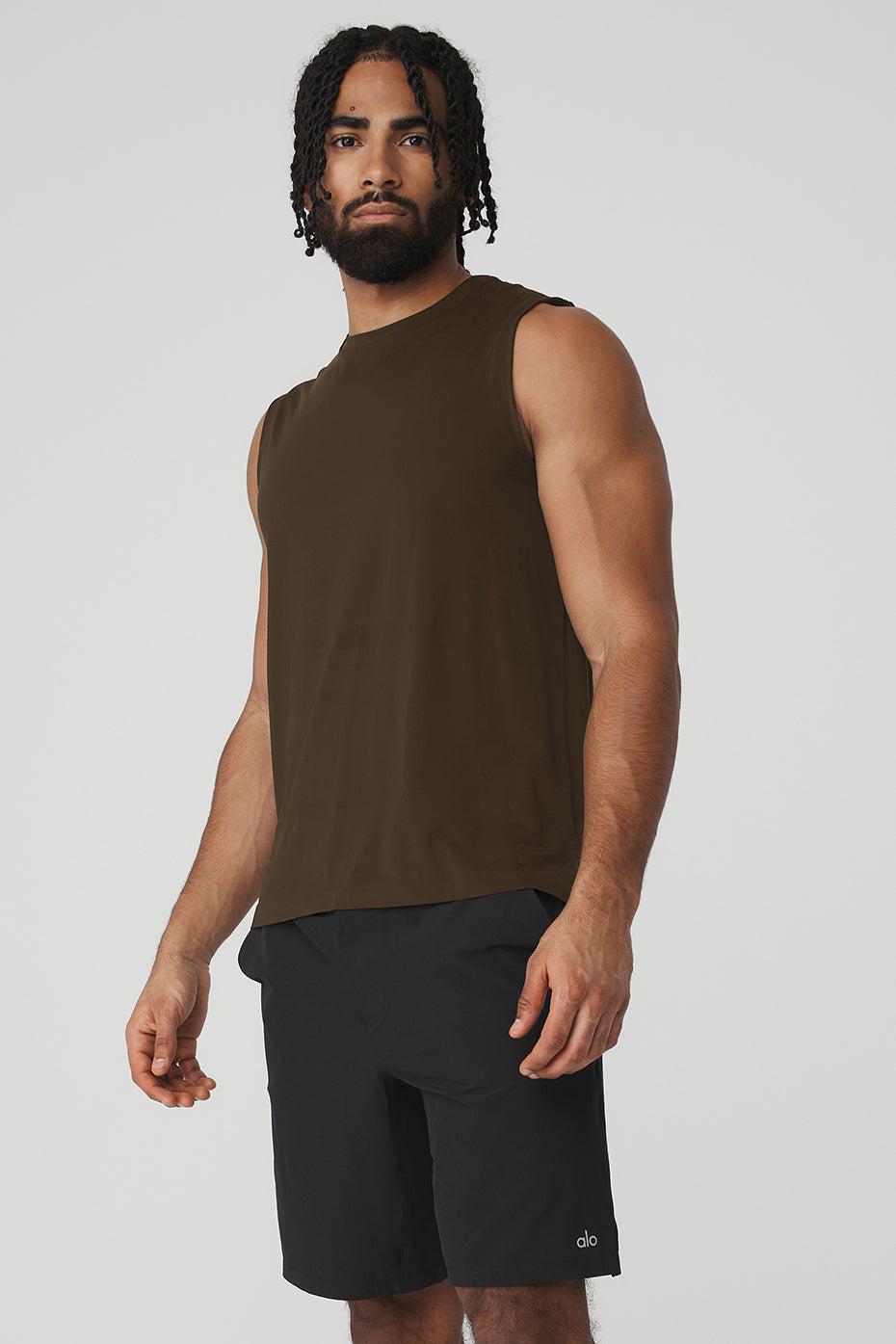 ALO | Idol Performance Tank Top Brown, Size: 2XL Product Image