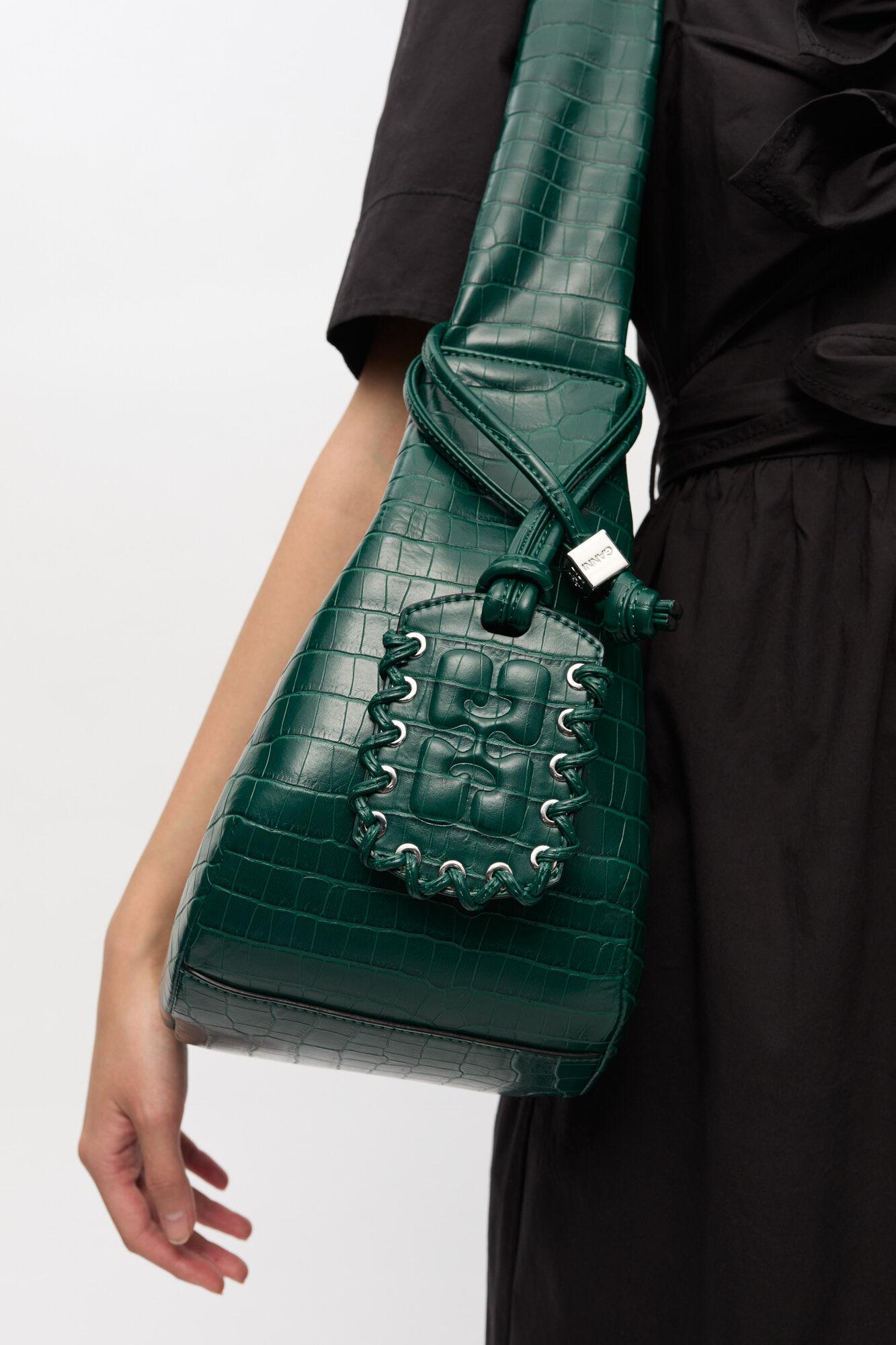 Green Croco Medium Hobo Bag Product Image