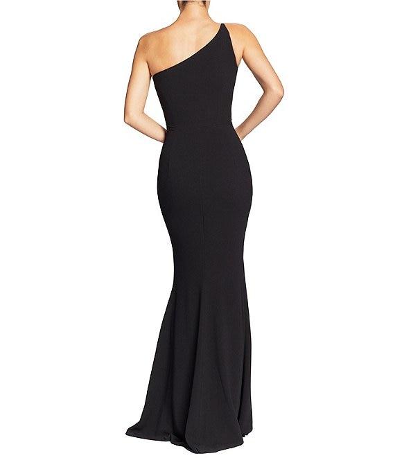 Dress the Population Amy Asymmetrical One Shoulder Neck Front Slit Sleeveless Gown Product Image