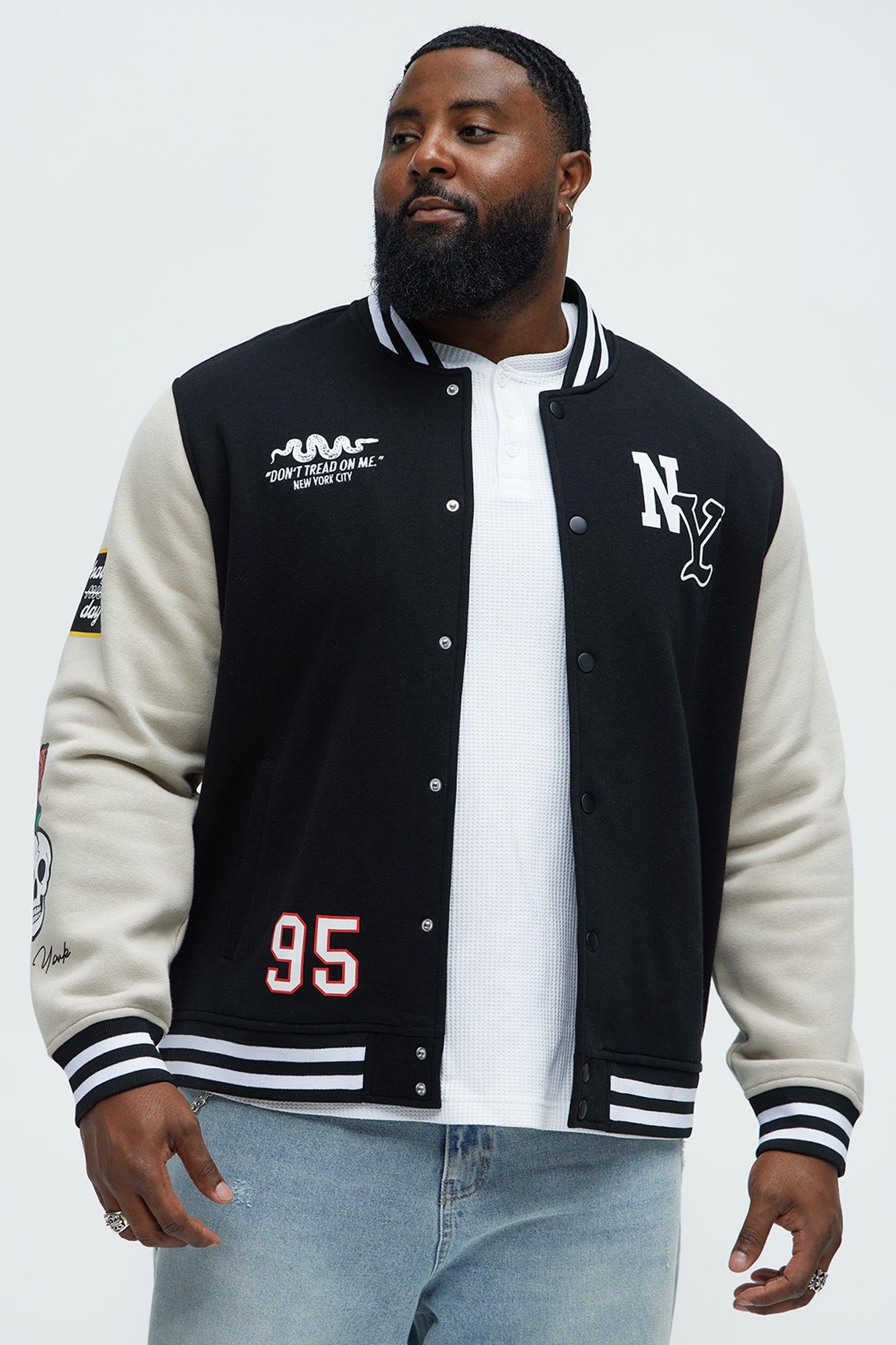 New York Circle Varsity Jacket - Black Product Image