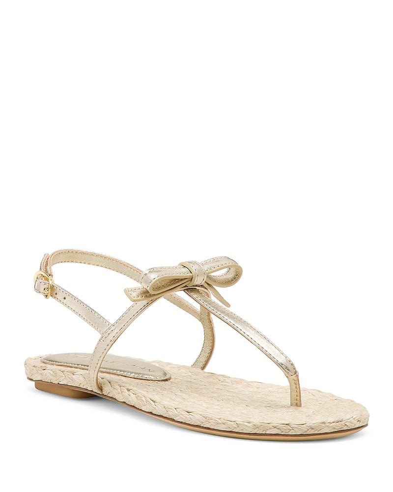 Womens Felicity Bow-Detailed Leather Espadrille T-Strap Sandals Product Image