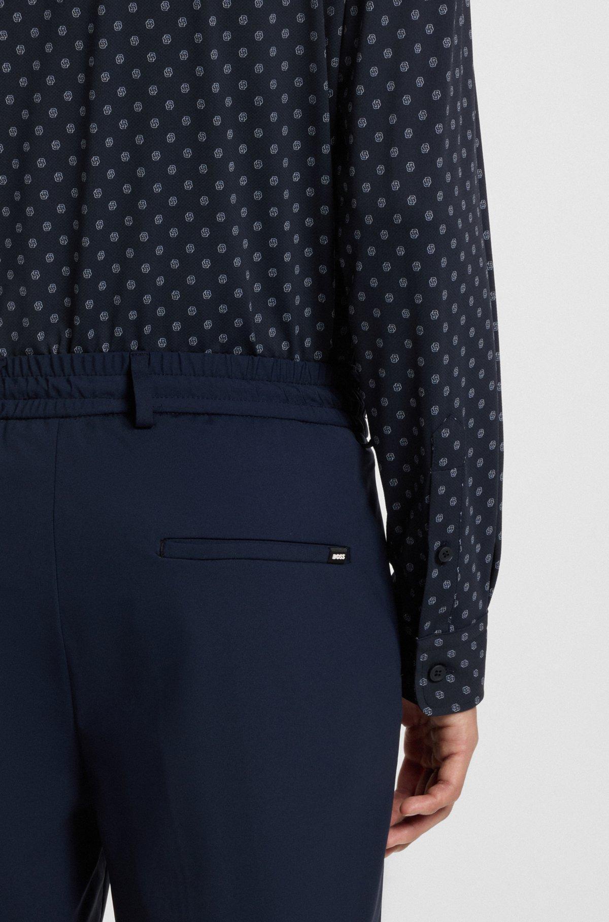 Slim-fit shirt in printed performance-stretch Italian fabric Product Image