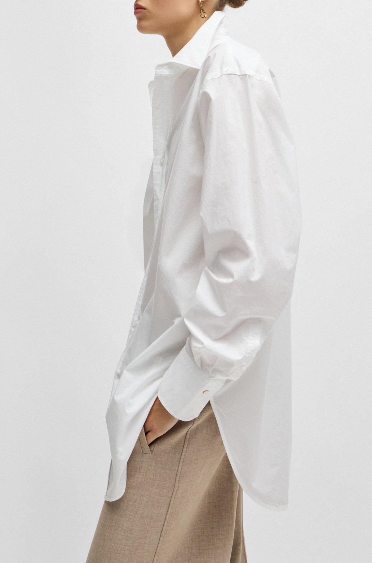 BOSS - Regular-fit blouse in cotton with Double B monogram - White Product Image