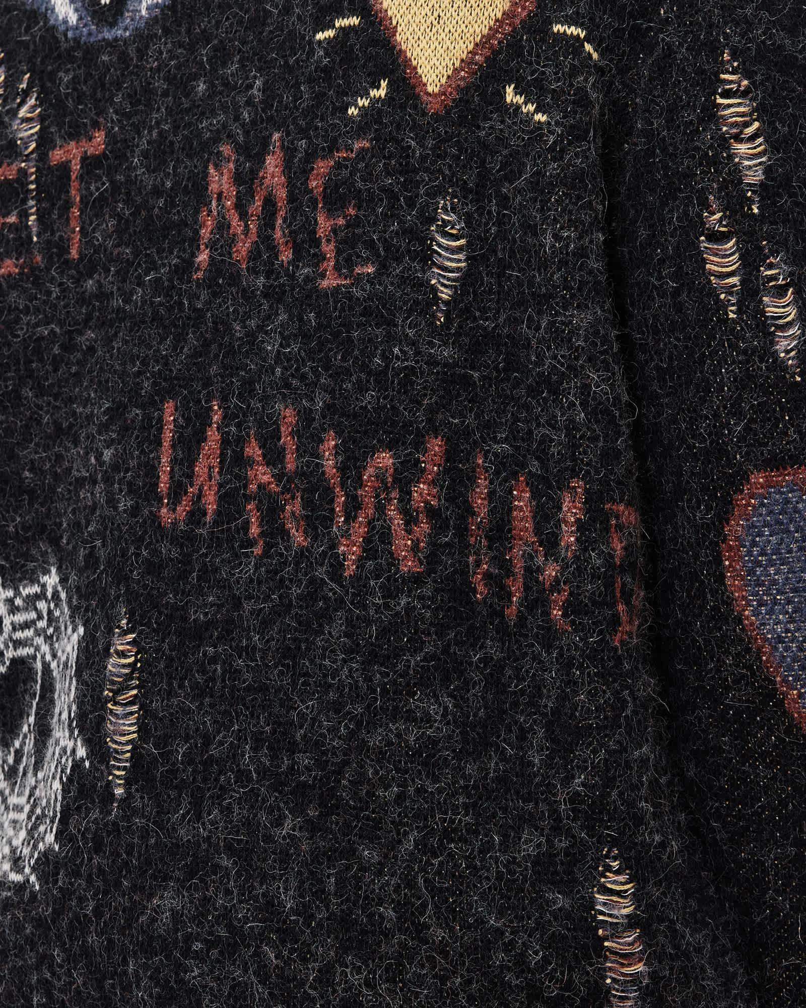 Meller Zip Up Jacquard Cardigan Black | ALLSAINTS US Product Image