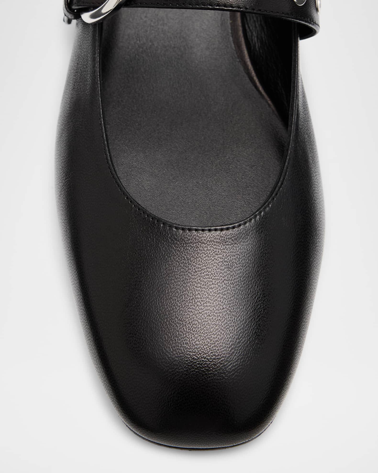 Supermoto Leather Mary Jane Ballerina Flats Product Image