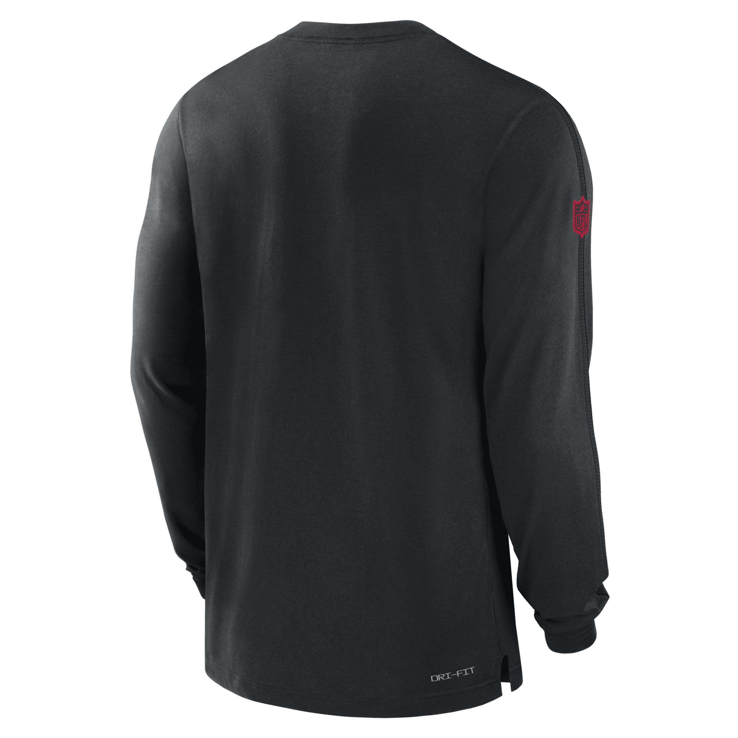 New England Patriots Sideline Player Team Issue Mens Nike Mens Dri-FIT Long-Sleeve Top | 02FE41S8K-B73 Product Image
