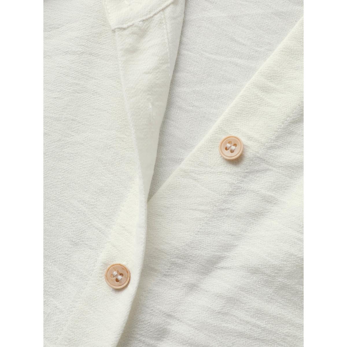 Plus Size Ivory Front-Open Long Basic Blouse Women Leisure Long Sleeve Shirt collar Vacation Blouses BloomChic 30/6X Product Image