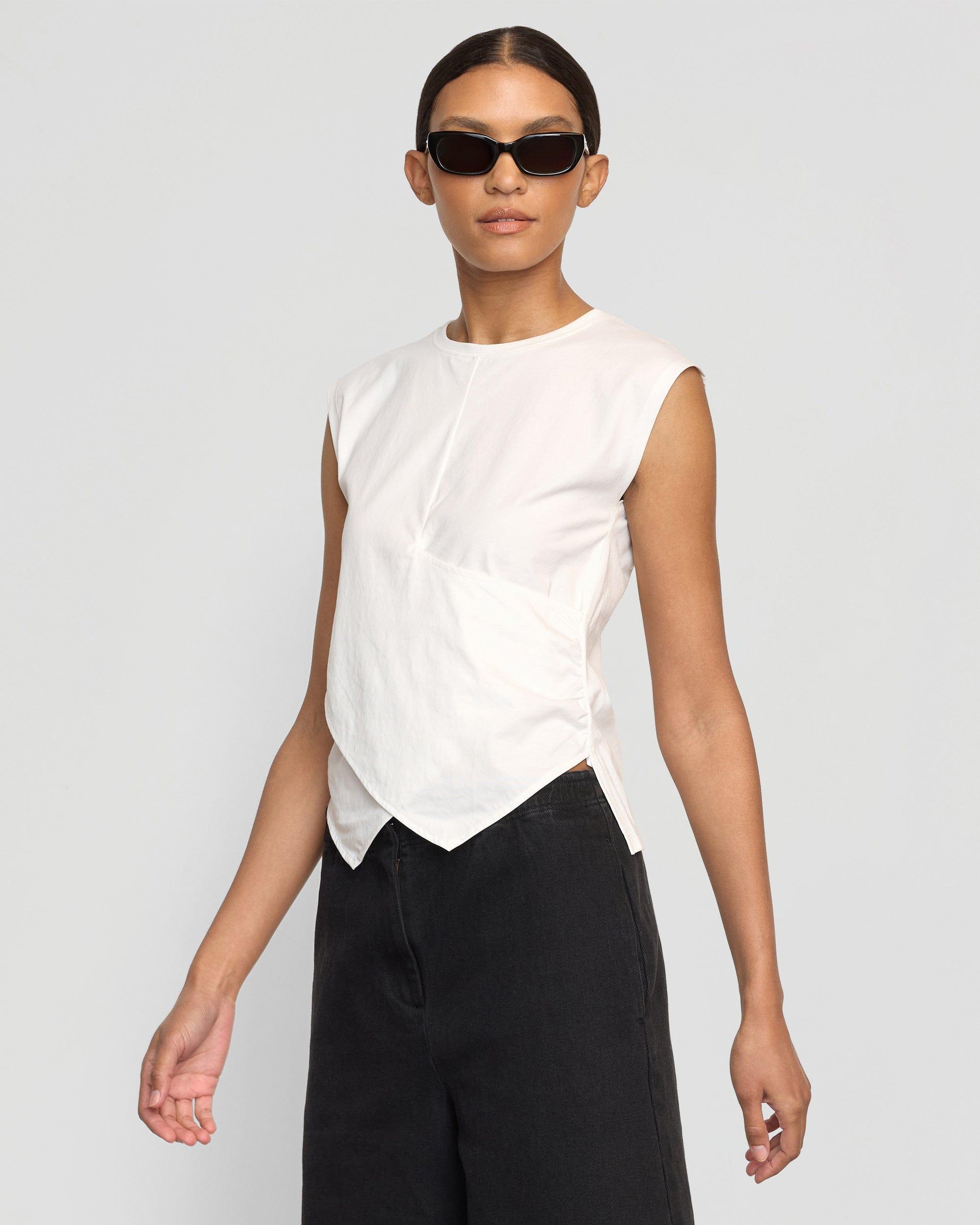 Janelle Front-Wrap Jersey Tee Product Image