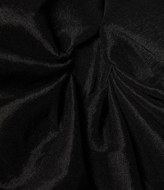 B. Darlin Taffeta Off-The-Shoulder Bow Trim Side Slit Long Dress Product Image