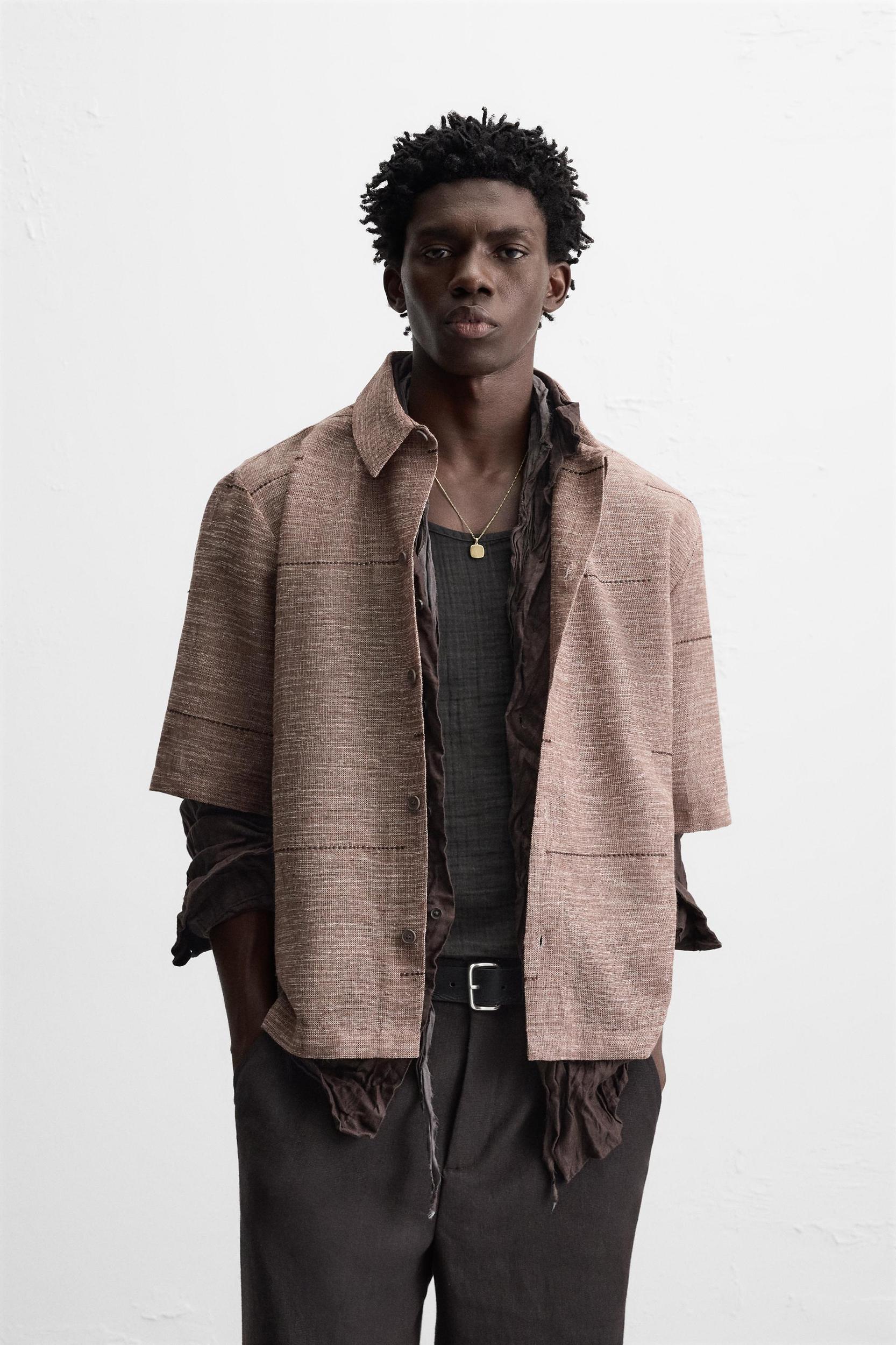 EMBROIDERED TEXTURED SHIRT Product Image