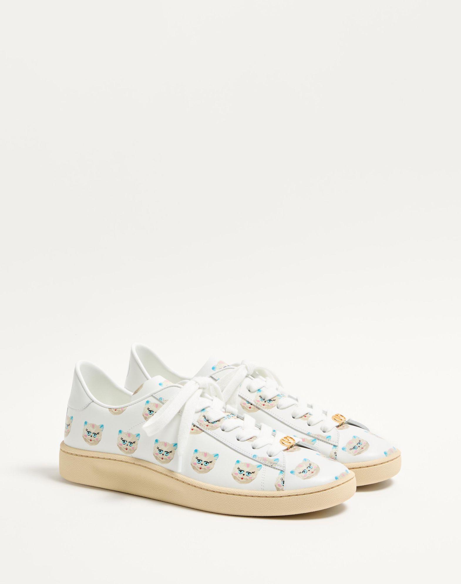 Royco Sneaker In Nappa Calfskin With Le Chat De La Maison Motif Product Image