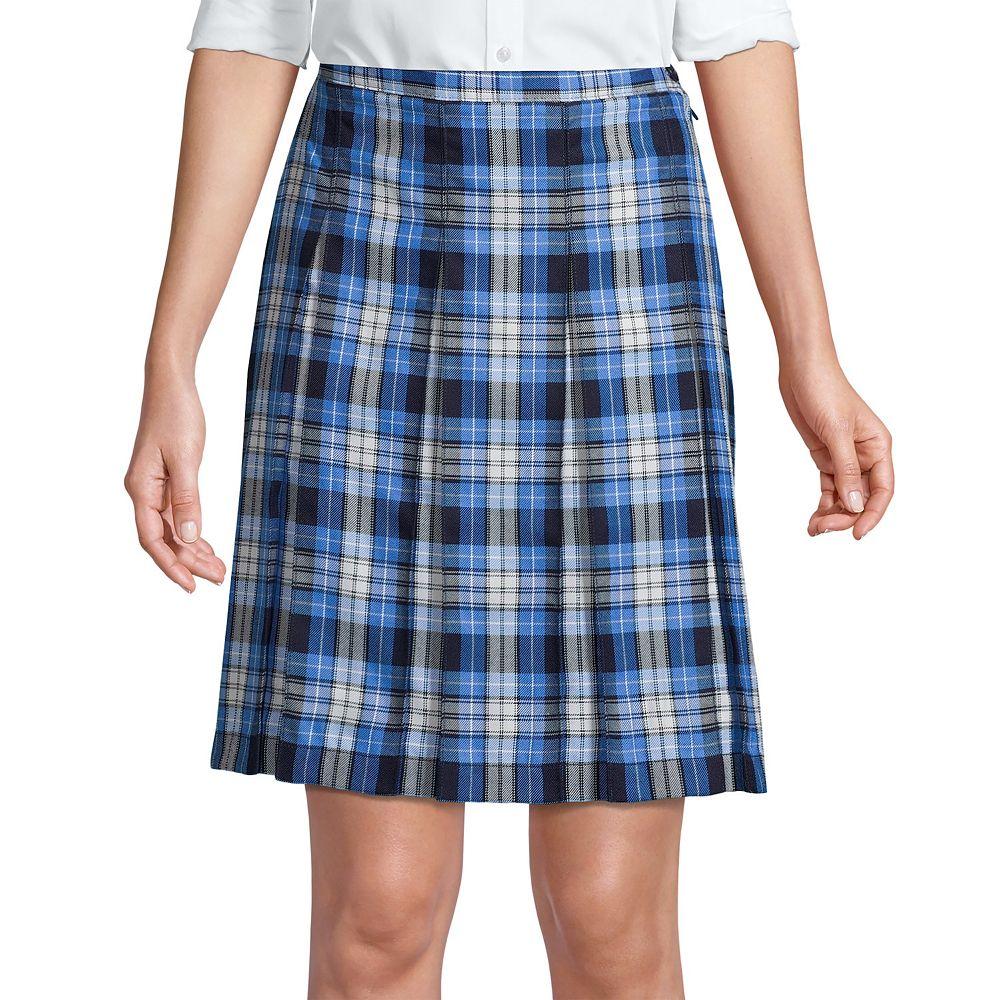 Women's Lands' End School Uniform Plaid Box Pleat Skirt,  Product Image