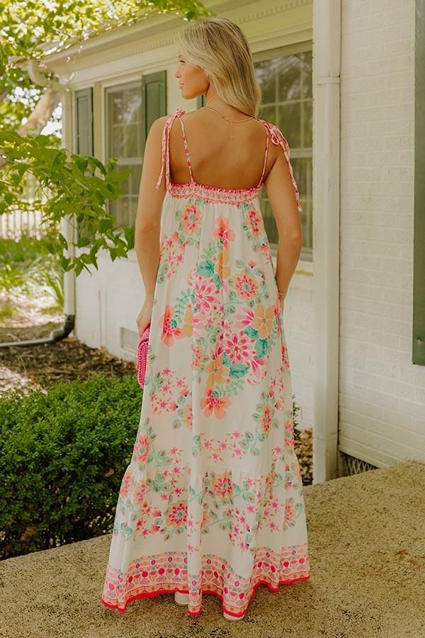 Capri Villa Floral Maxi Dress in Ivory Product Image
