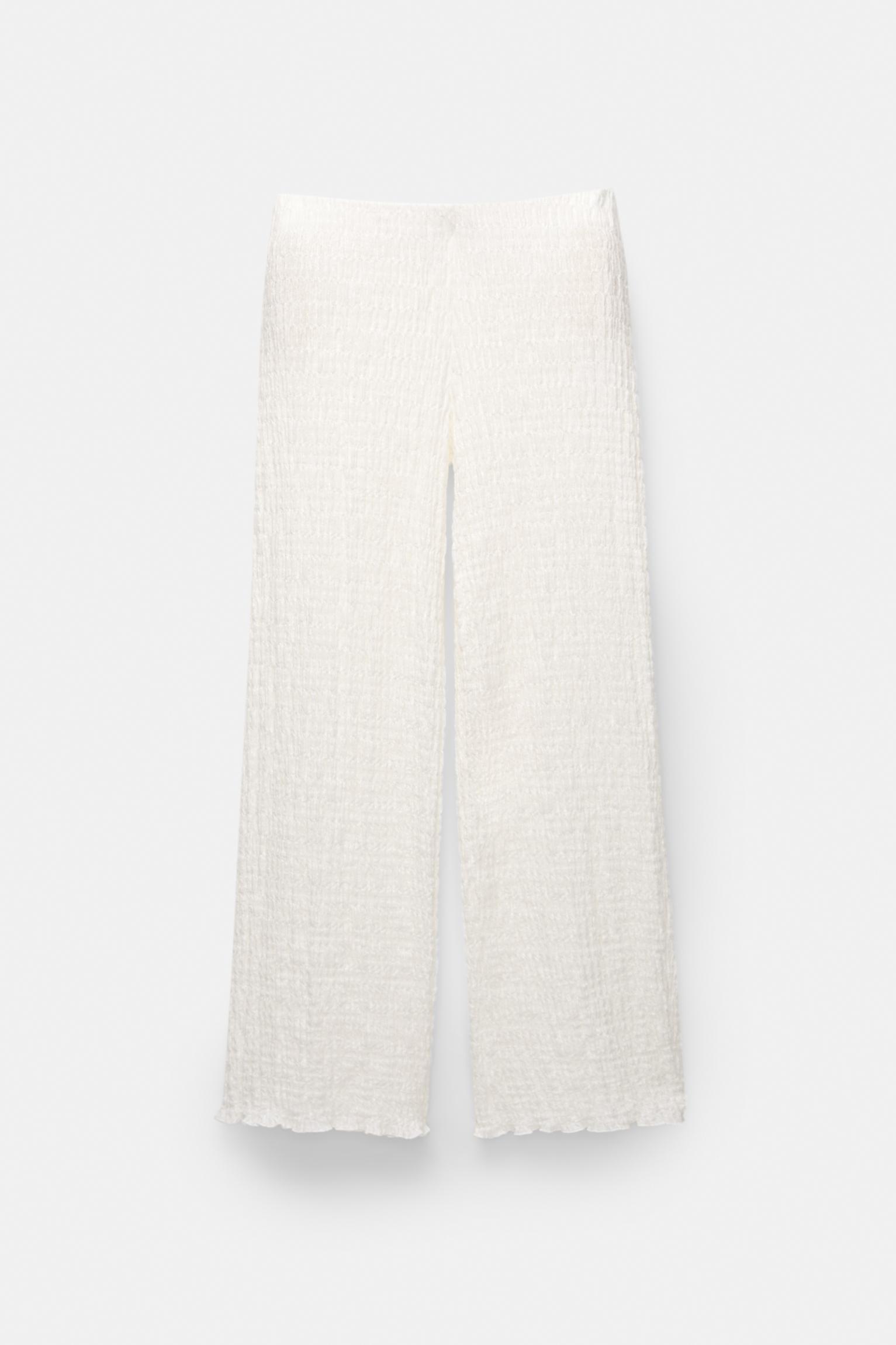 Wide leg pants in creased fabric Product Image