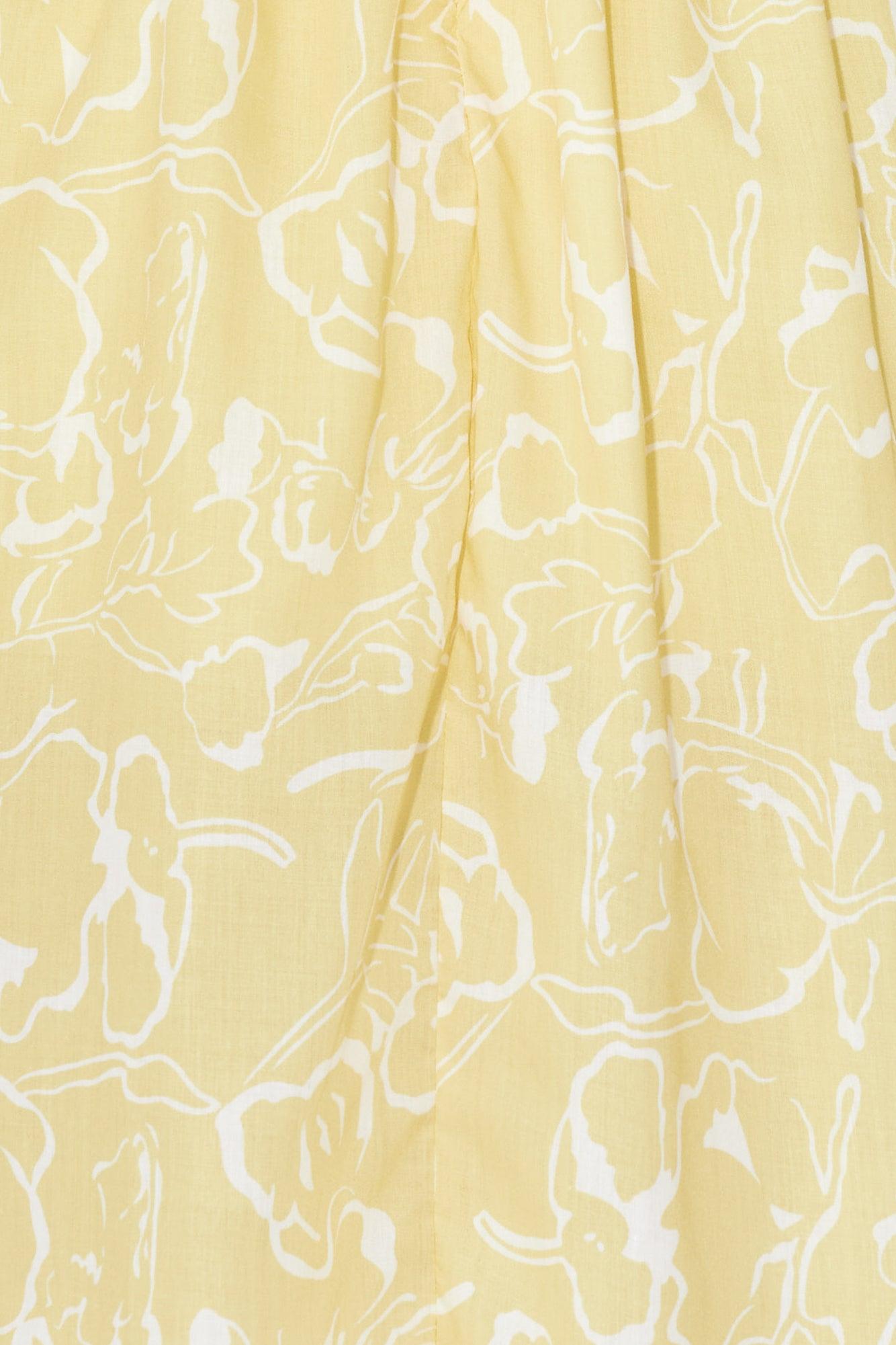 Tropical Scent Strapless Midi Dress Yellow Product Image