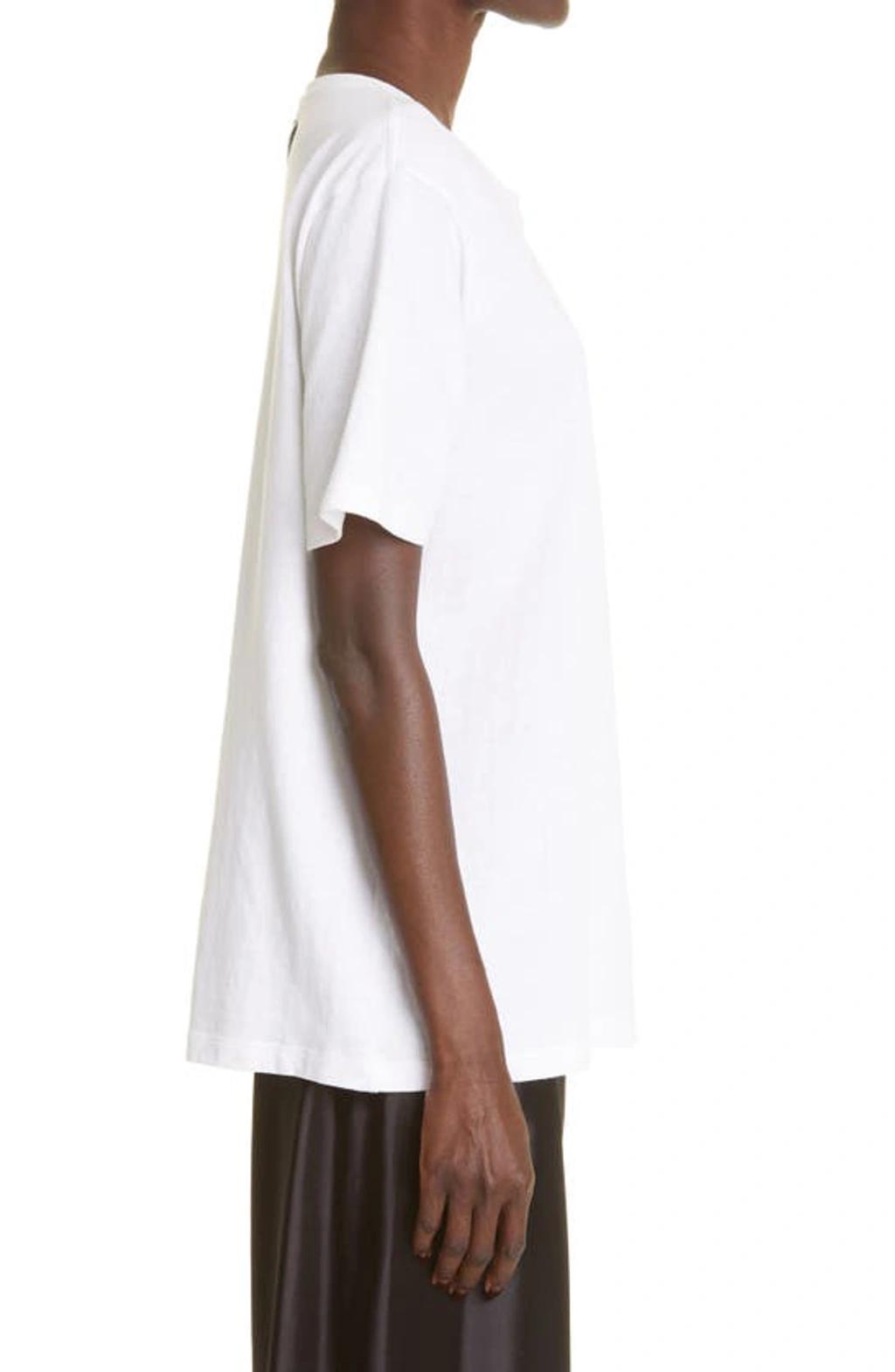 KHAITE Womens White Mae Brand-patch Cotton-jersey T-shirt In Cream Product Image