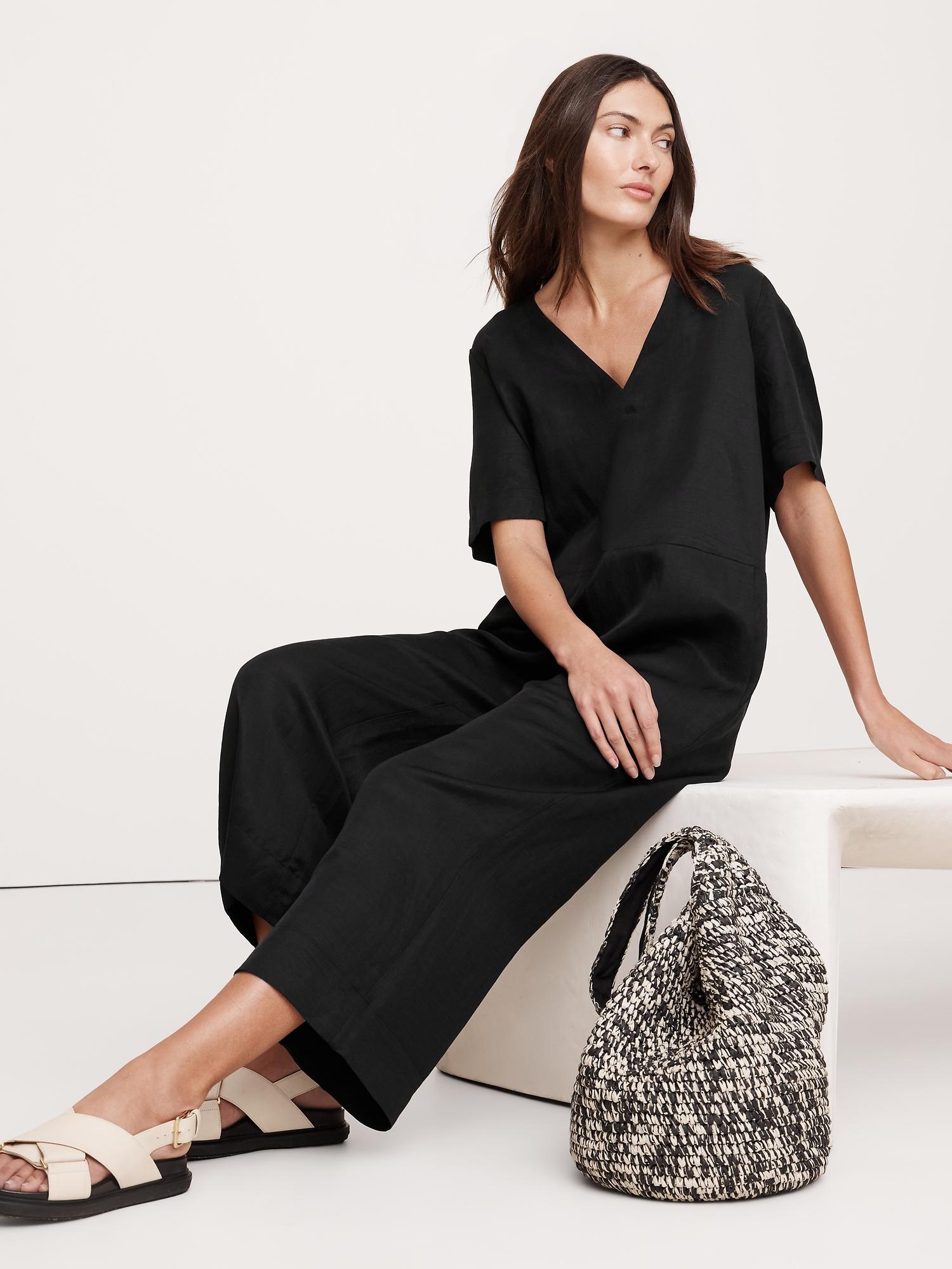 Viscose-Linen Wide-Leg Jumpsuit Product Image