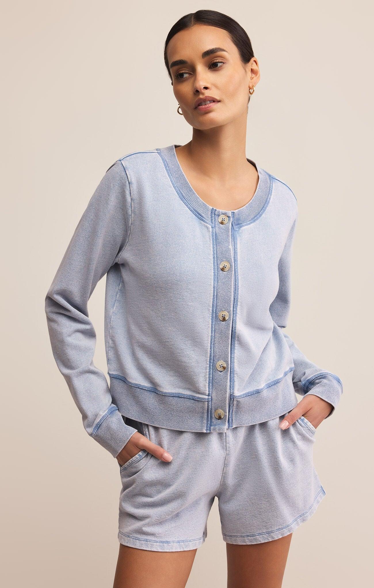 Daily Knit Denim Cardigan Product Image
