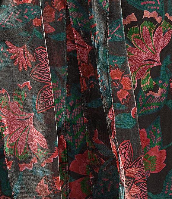 Sugarlips Nyssa Cole Satin High Waist Wide Leg Belted Pants Product Image