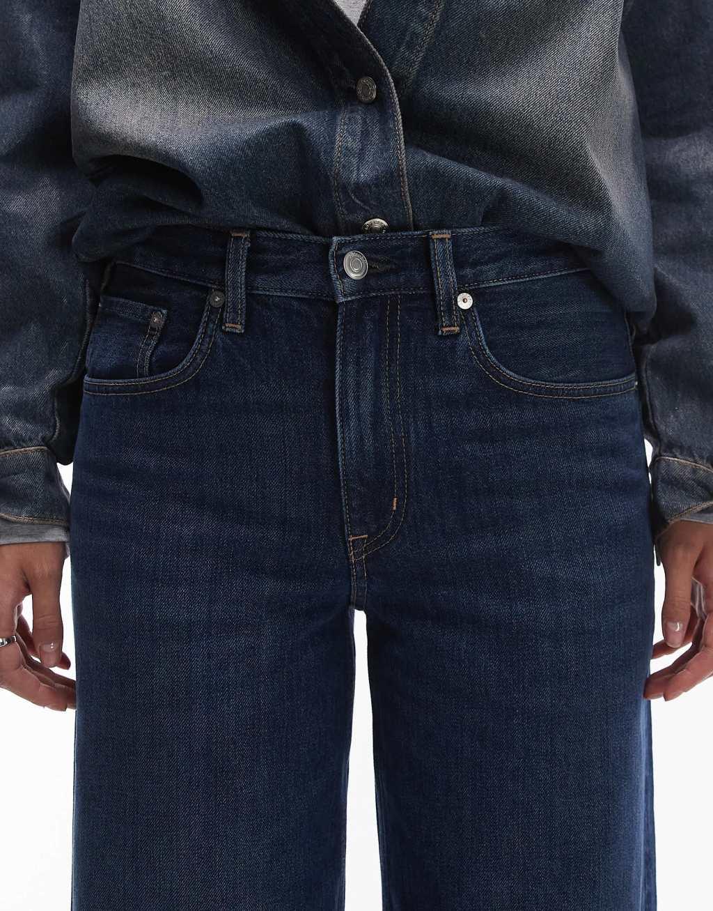 ARKET Cloud low rise baggy wide leg jeans in blue rinse wash | ASOS Product Image