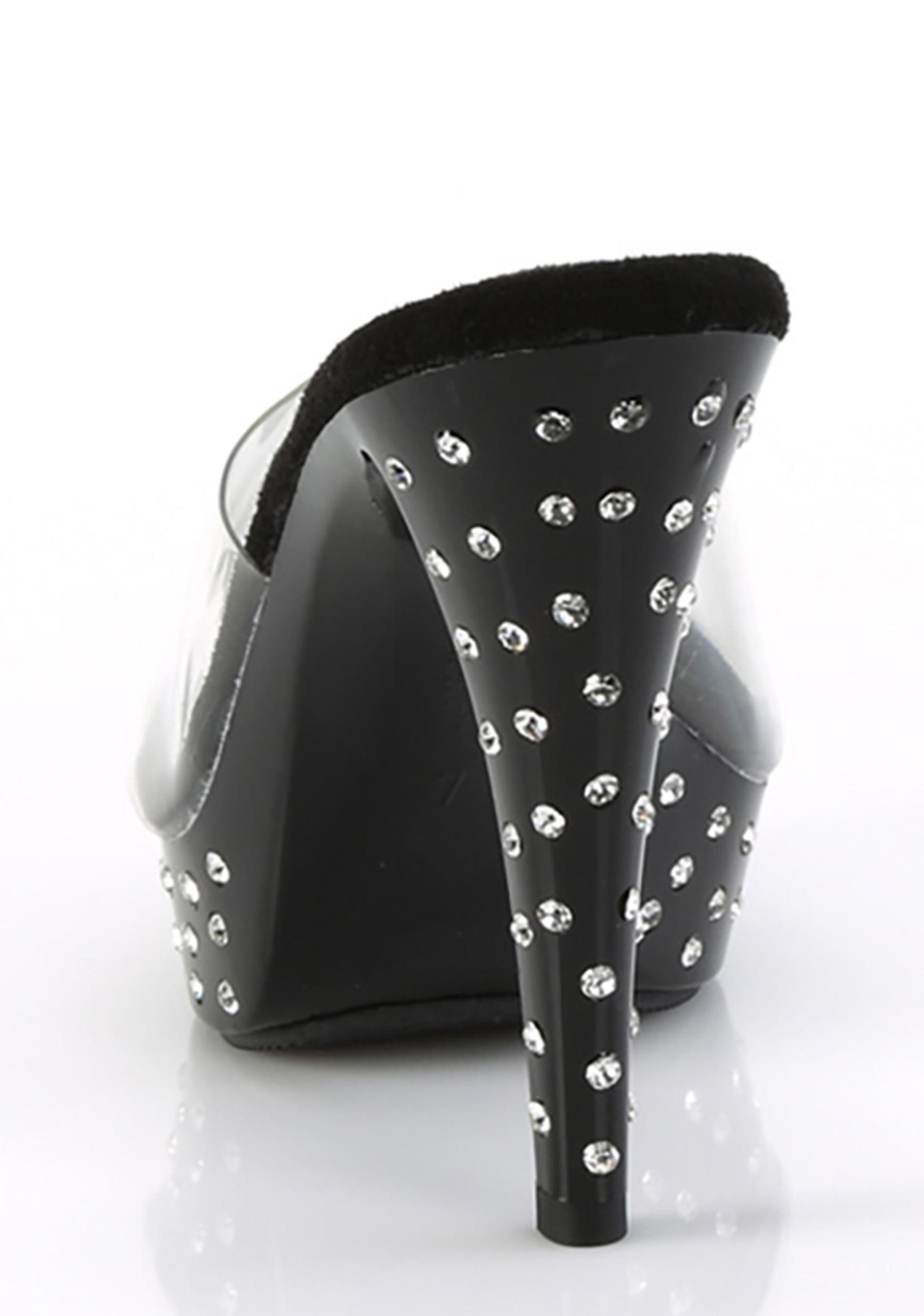 Fabulicious Rhinestone Cocktail-501 Platform Heels - Black Product Image
