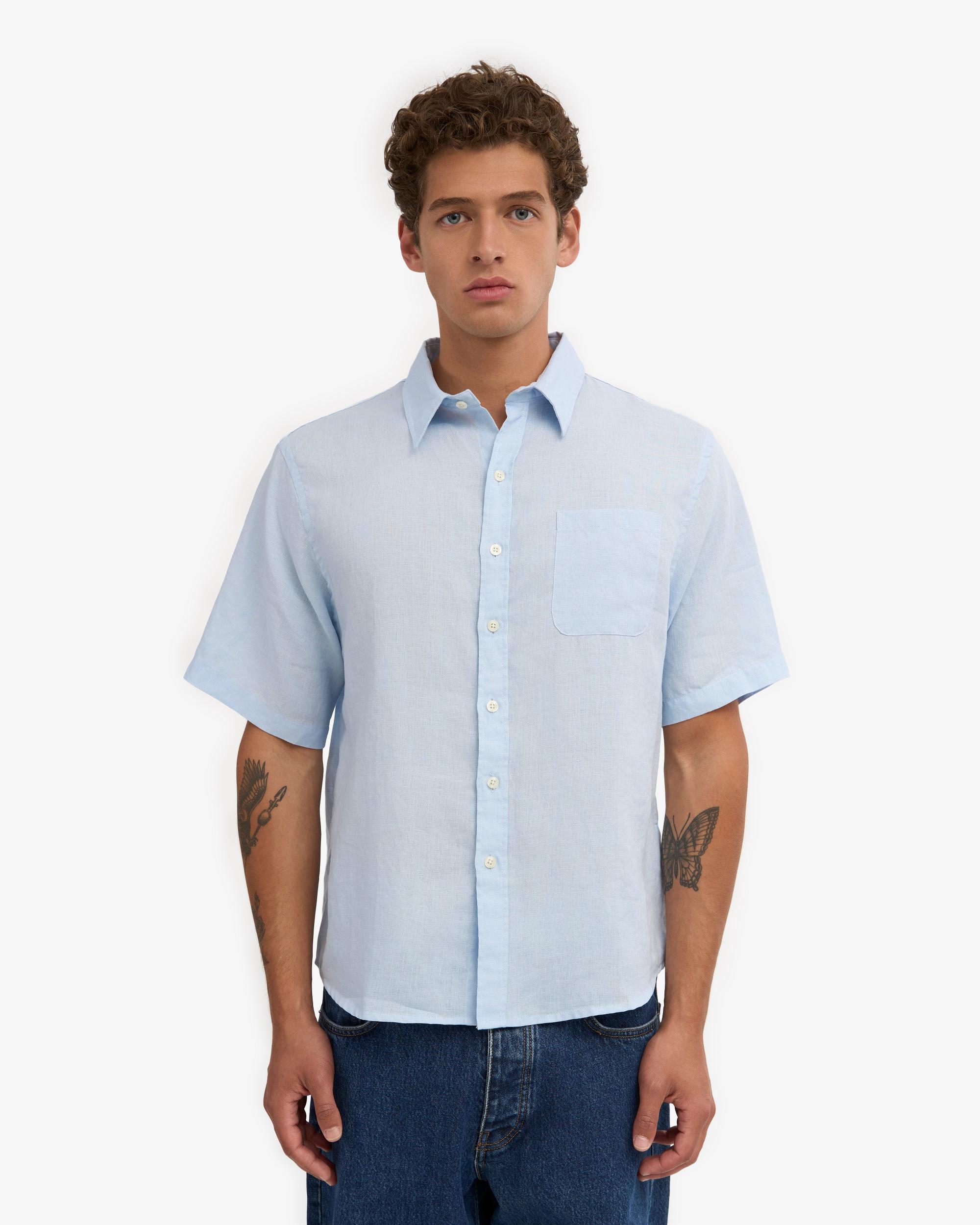 Linen SS Shirt - Polar Blue Product Image