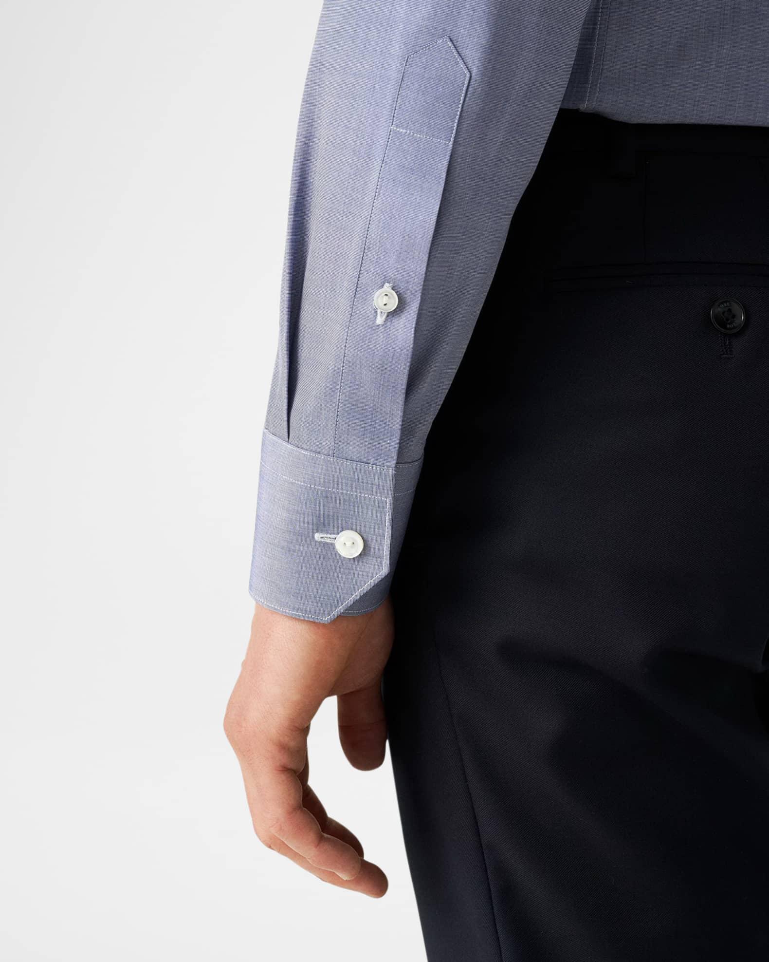 Men's Elevated Chambray Poplin Contemporary-Fit Dress Shirt Product Image