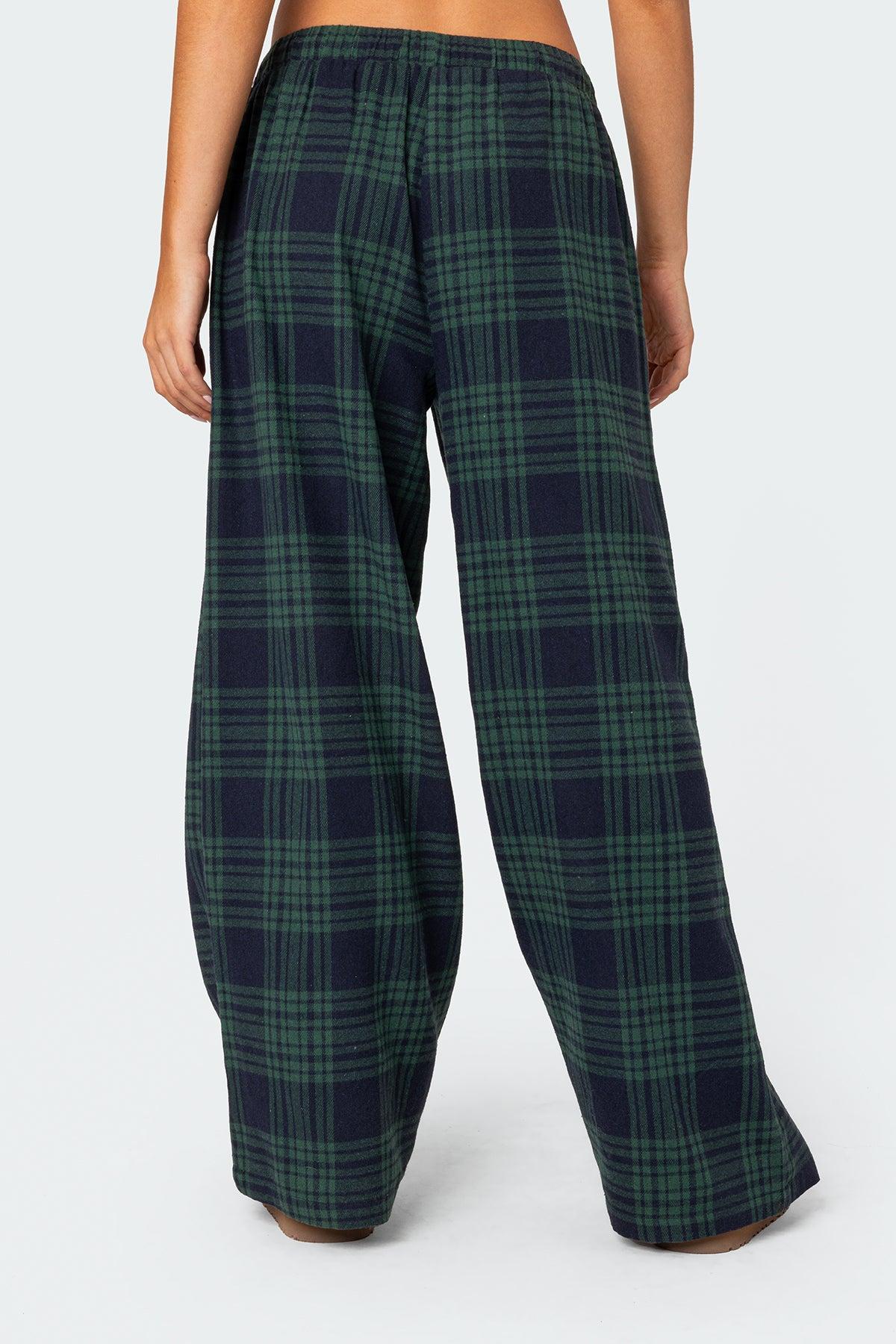Lounge Around Plaid Wide Leg Pants Product Image