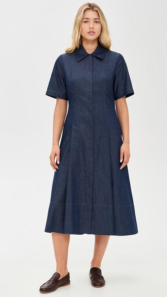 Vince Denim Short Sleeve Shirt Dress | Shopbop Product Image