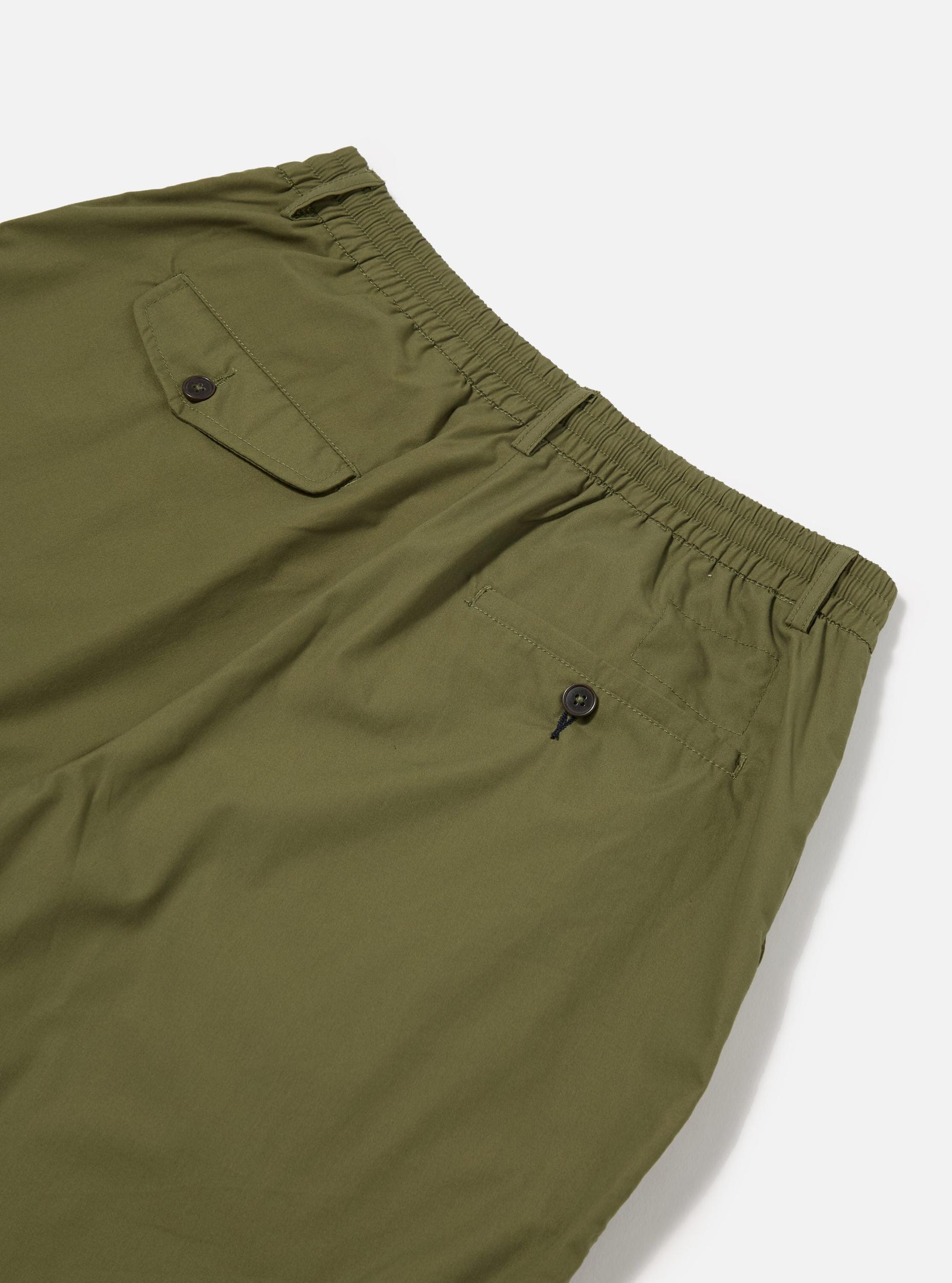 Olive Recycled Polytech Pleated Track Short Product Image