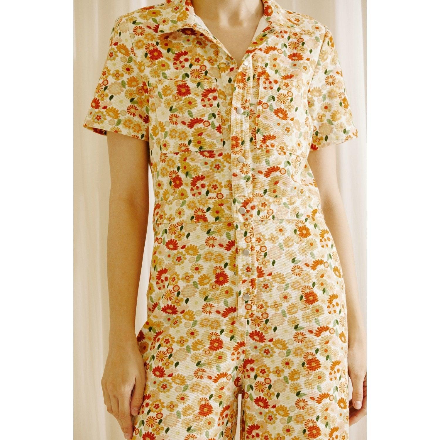 Floral Short Sleeve Jumpsuit Product Image