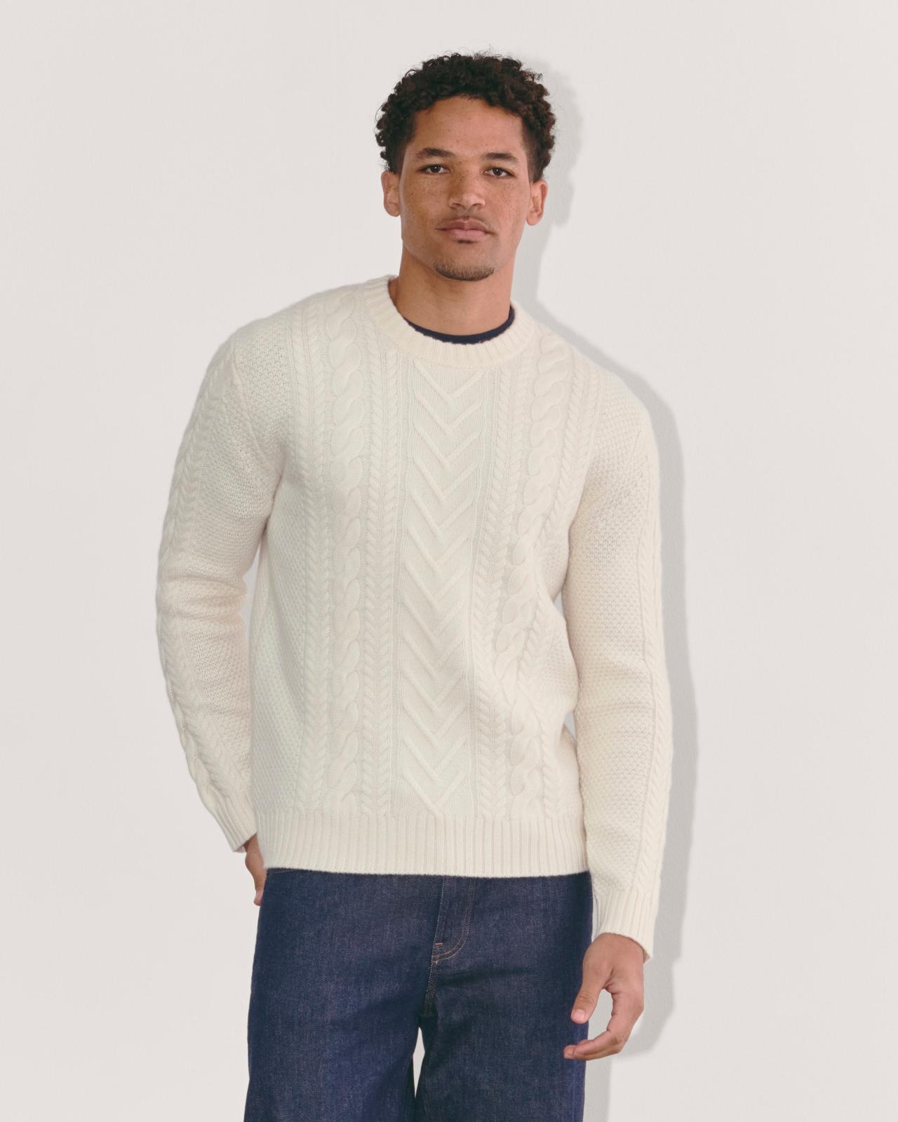 The Felted Merino Cable-Knit Crew Product Image