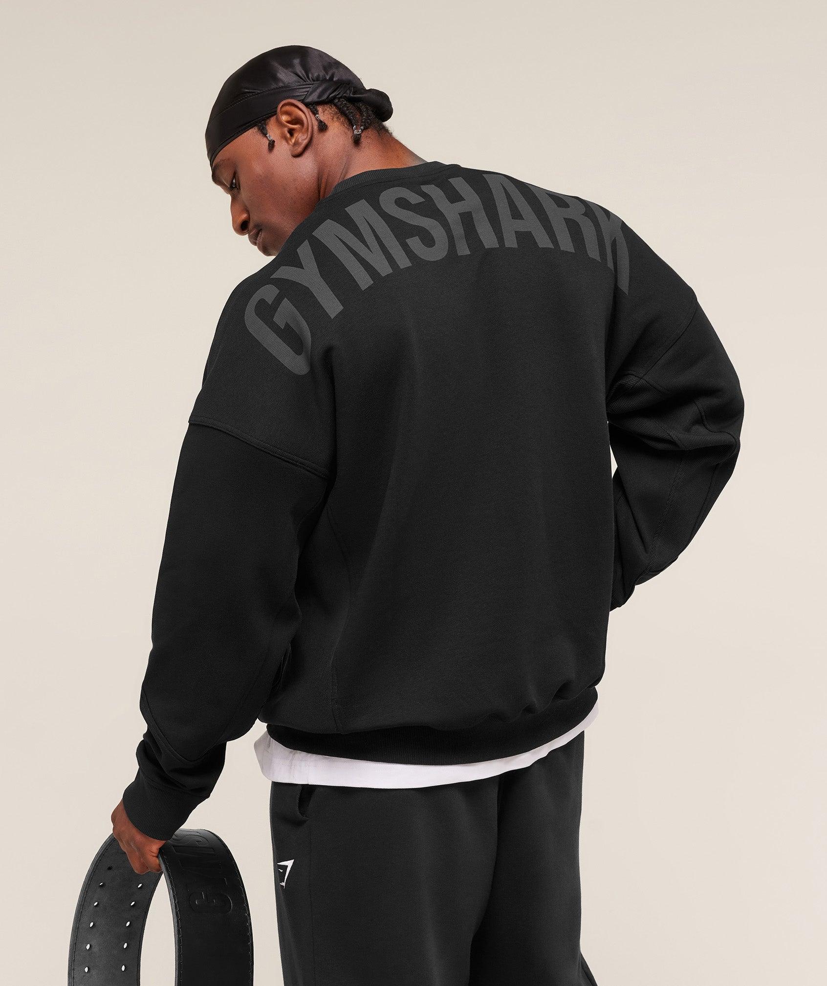 Gymshark Power Crew - Black/Asphalt Grey Male Product Image