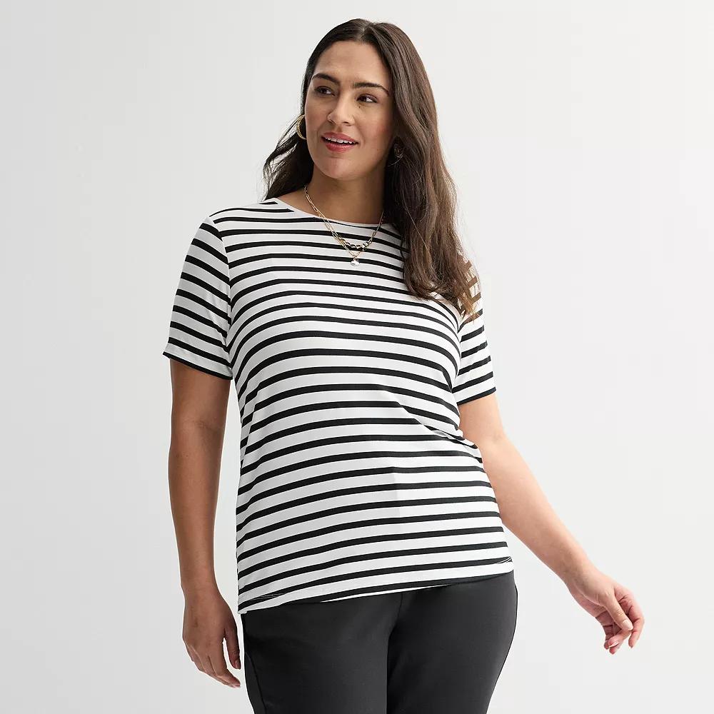 Plus Size Nine West Essential Crewneck Tee, Womens Product Image