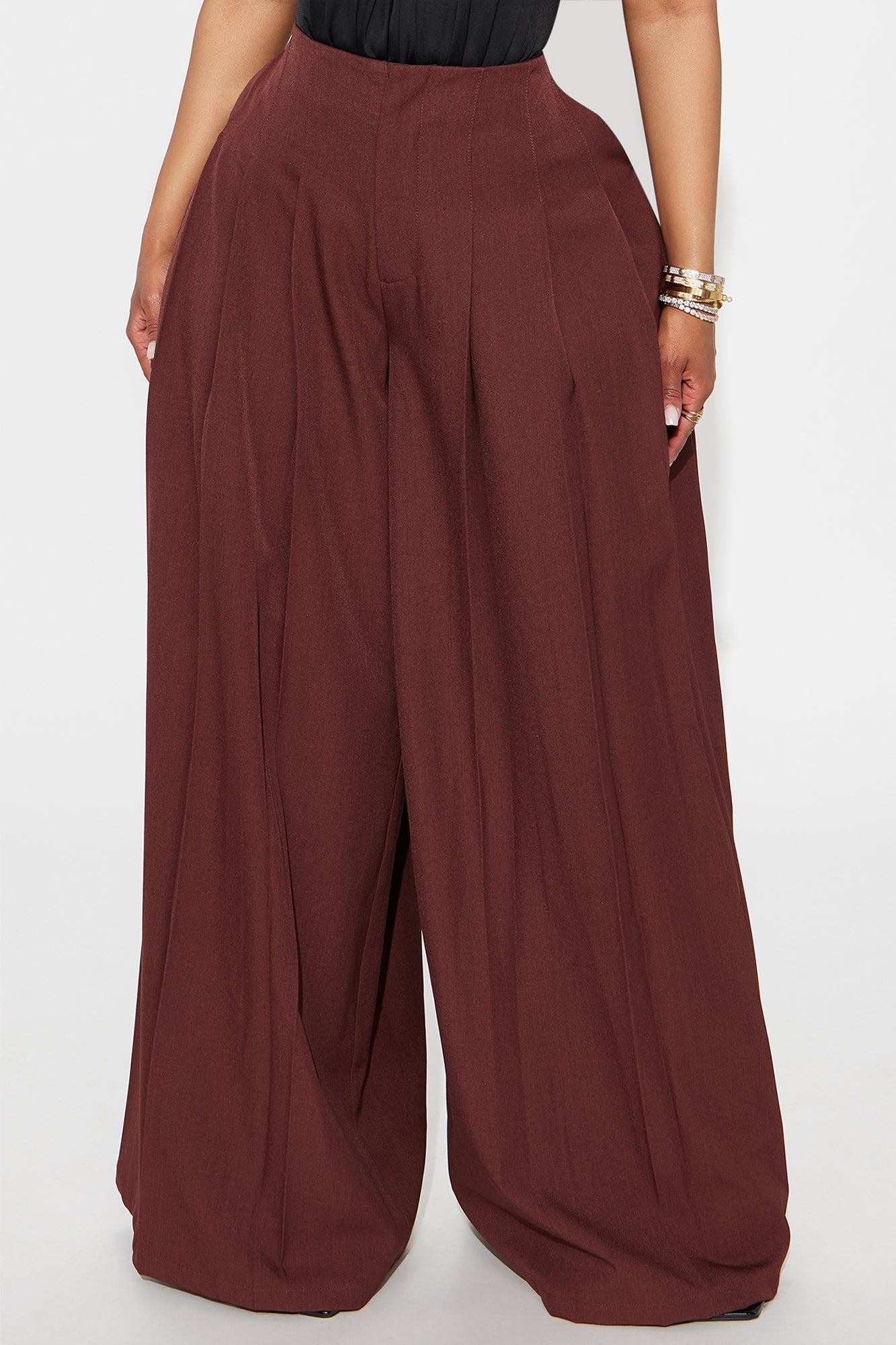 Florence Pleated Wide Leg Pant - Chocolate Female Product Image