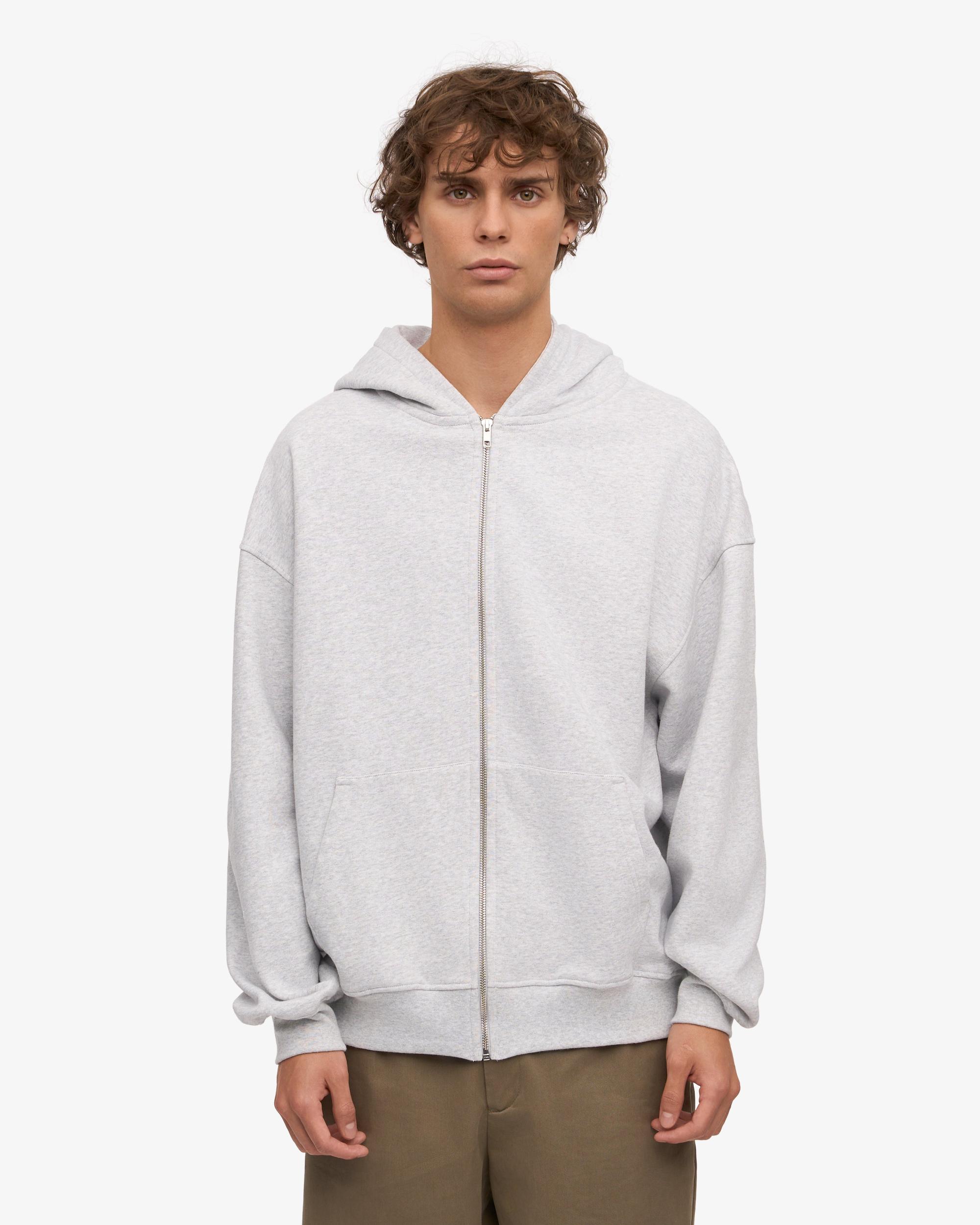 Organic Oversized Zip Hood - Snow Melange Product Image