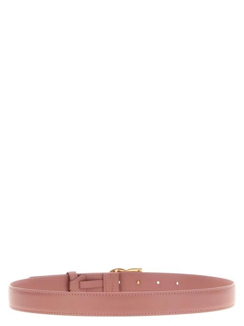 DOLCE & GABBANA Logo-plaque Belt In Rosa Product Image