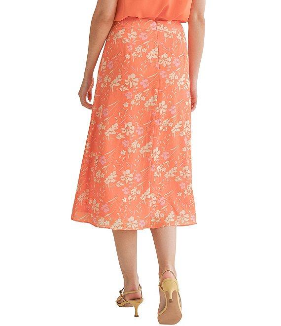 Sage The Label Aurora Floral Side Slit Midi Skirt Product Image